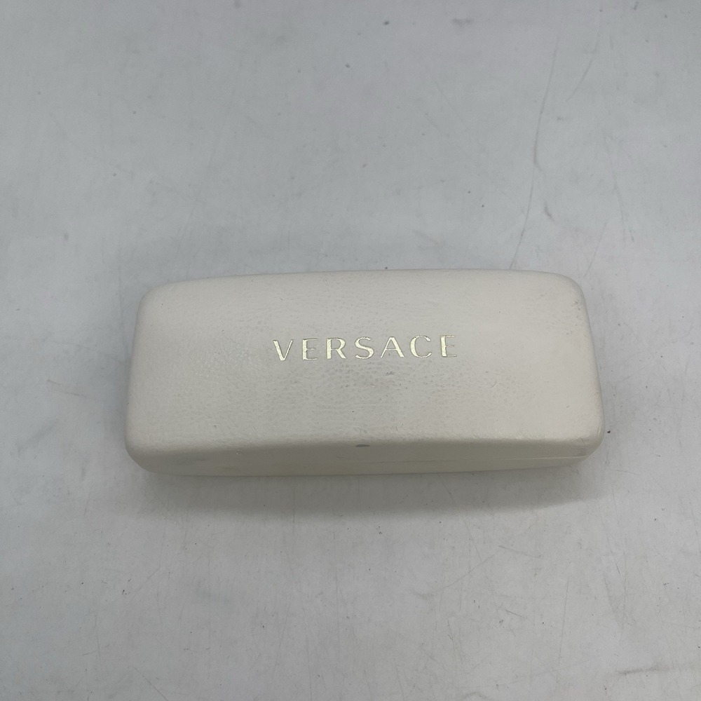 Authentic Versace Hard Sunglass Eyeglass Case Small White Shell Needs Cleaned